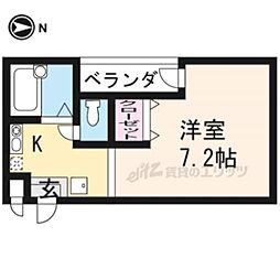サンジュネス五条 2階1Kの間取り