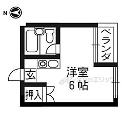 エイブル創久二人司 ワンルームの間取図画像