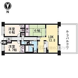 ファミールガーデン二条駅前WEST 3LDKの間取図画像