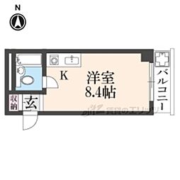 ヴェルディゴ 1Kの間取図画像