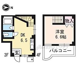 コージーハイツ西八条 1DKの間取図画像