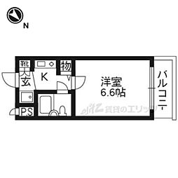 デトムワン京大前2 1Kの間取図画像
