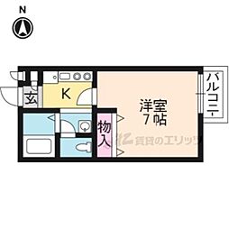 アクティ大堰 1Kの間取図画像