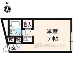 ビーロックカグラオカ 1Kの間取図画像