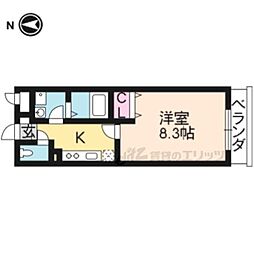 シェルフェリス 1Kの間取図画像