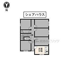 オープンドアアパートメント ワンルームの間取図画像