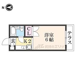 ハイツマウンテン 1Kの間取図画像