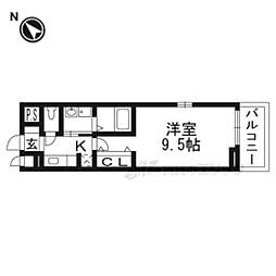 ボナールさざんか 1Kの間取図画像
