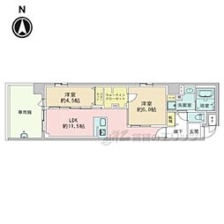 デュオフラッツ京都四条 2LDKの間取図画像