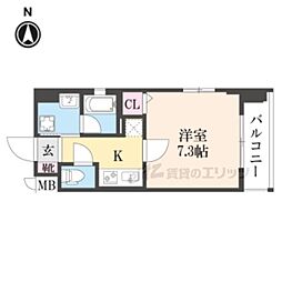 ベラジオ雅び烏丸十条2 1Kの間取図画像