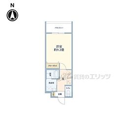 ウェルスクエア千本下長者 1Kの間取図画像