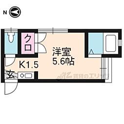 カーザピッコーラ 1Kの間取図画像