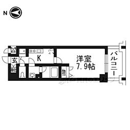 アスヴェル京都東寺前 1Kの間取図画像