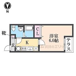 GRANDECOURTSaiinSanzou 1Kの間取図画像