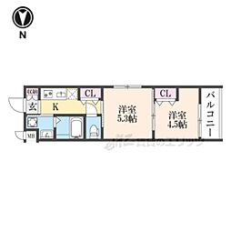 ARCOBALENO KYOTO NISHIKYOGOKU 2Kの間取図画像