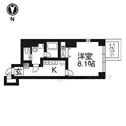 アスヴェル京都二条駅前 1Kの間取図画像