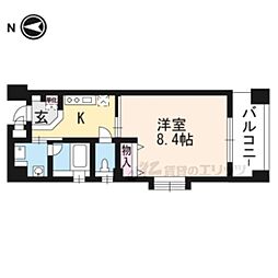 アスヴェル京都東山五条 1Kの間取図画像