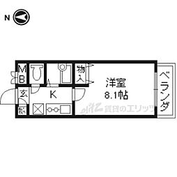 サンロイヤル藤ノ森 1Kの間取図画像