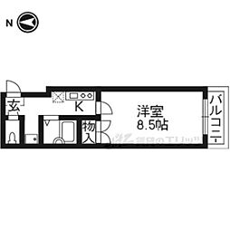 メゾン比果 1Kの間取図画像
