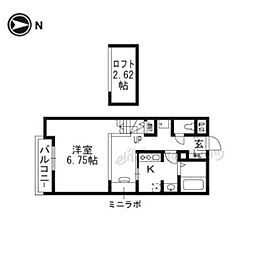 アトレ太秦 1Kの間取図画像