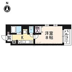 ディクティ三条 1Kの間取図画像