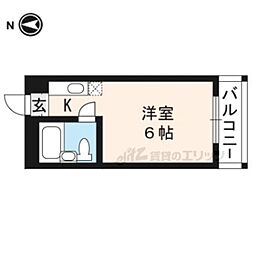 北浅ハイツ 1Kの間取図画像