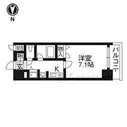 ベラジオ五条烏丸 1Kの間取図画像