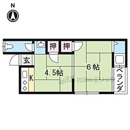 藤川荘 2Kの間取図画像
