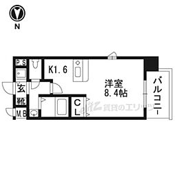 プレサンス京都烏丸NEXT ワンルームの間取図画像