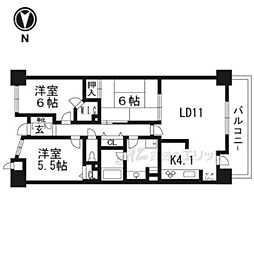 パデシオン京都駅前2番館 3LDKの間取図画像
