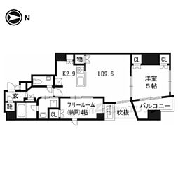 プレミスト京都御池通 1LDKの間取図画像