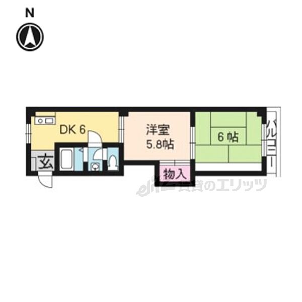 京都府京都市東山区本町６丁目(賃貸マンション2DK・3階・35.44㎡)の写真 その2