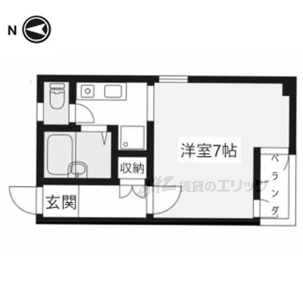 京都府京都市右京区西院矢掛町(賃貸マンション1R・2階・24.50㎡)の写真 その2