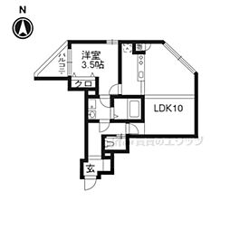 ブランネージュ銀閣寺道 4階1LDKの間取り