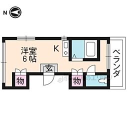 京阪本線 出町柳駅 バス7分 銀閣寺道下車 徒歩1分の賃貸マンション 2階1Kの間取り