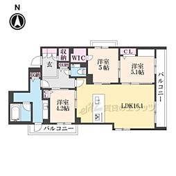 ＳＨＡ　ＭＡＩＳＯＮ　御所ＷＥＳＴ 2階3LDKの間取り