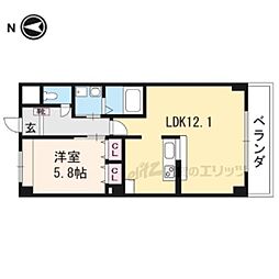 京都地下鉄東西線 二条駅 徒歩6分の賃貸アパート 1階1LDKの間取り
