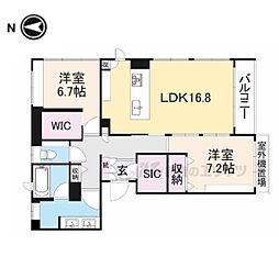 パ―チェ三条菊鉾町 2階2LDKの間取り