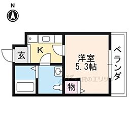 JR山陰本線 二条駅 徒歩6分の賃貸アパート 3階1Kの間取り
