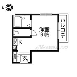 京阪本線 清水五条駅 徒歩3分の賃貸マンション 5階ワンルームの間取り