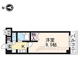 パインフィールド御所 5階1Kの間取り