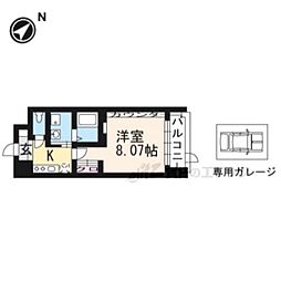 京阪本線 出町柳駅 徒歩7分の賃貸マンション 1階1Kの間取り