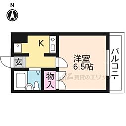 京阪本線 三条駅 バス15分 浄土寺下車 徒歩1分の賃貸マンション 2階1Kの間取り