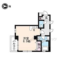 ライオンズマンション京都東堀川 5階1Kの間取り
