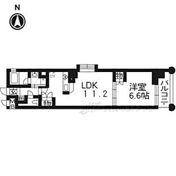 ベラジオ四条烏丸III 10階1LDKの間取り