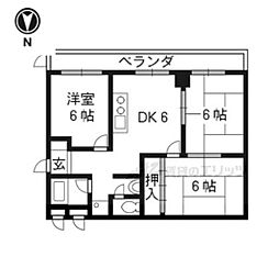 パレット御池 8階3DKの間取り