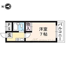 ラピス京都神宮道 5階1Kの間取り