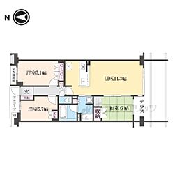 J.GRAN THE HONOR 下鴨糺の杜H棟 137 3階3LDKの間取り