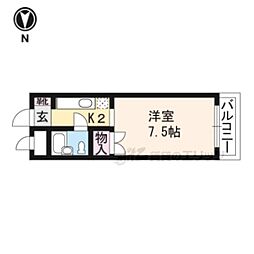 京阪本線 神宮丸太町駅 バス6分 真如堂前下車 徒歩1分の賃貸マンション 4階1Kの間取り