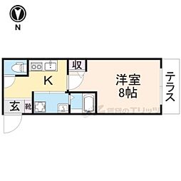 （仮称）西ノ京東月光町新築マンション 4階1Kの間取り